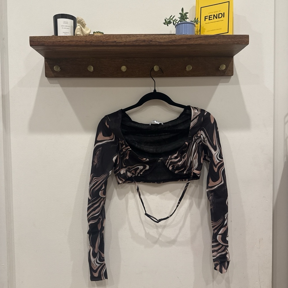 Wavy Black and Pink Women's Top